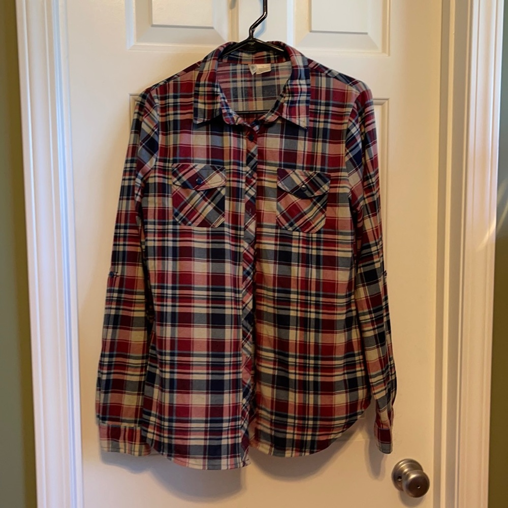 Button up plaid shirt